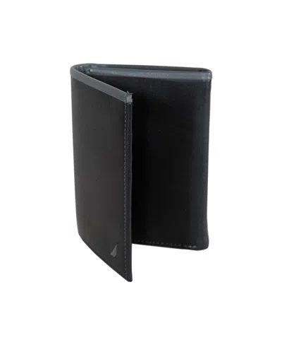 Nautica Men's Pop J Class Trifold Wallet In Black