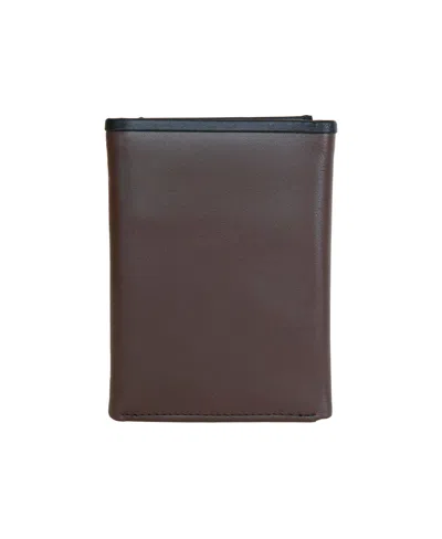 Nautica Men's Pop J Class Trifold Wallet In Brown