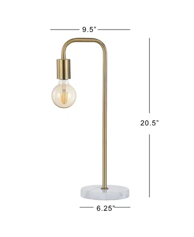 Jonathan Y Axel 20.5" Minimalist Glam Gold Pipe Metal/marble Led Table Lamp