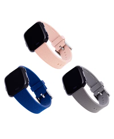 Withit Silicone Woven Band 3-pack Designed For Fitbit Versa 3 & 4 And Sense & Sense 2 In Multi