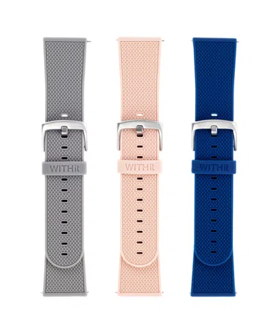 Withit Silicone Woven Band 3-pack Designed For Fitbit Versa 3 & 4 And Sense & Sense 2 In Multi