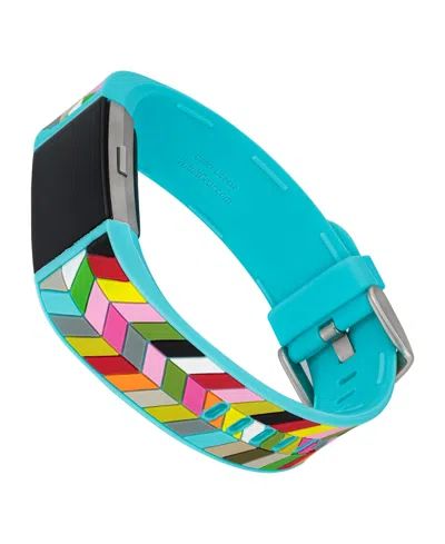 Withit Blue Ziggy Silicone Band By French Bull Designed For Fitbit Charge 2 In Multi