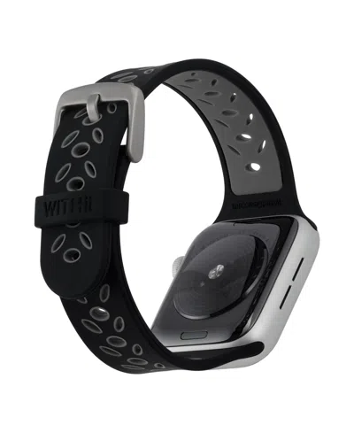 Withit Black And Grey Silicone Sport Band Designed For Apple Watch 42mm (series 10) & 38/40/41mm In Black