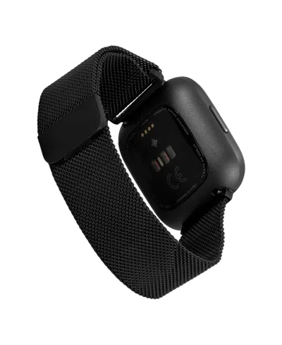Withit Black Stainless Steel Mesh Band Designed For Fitbit Versa, Versa 2 And Versa Lite In Black