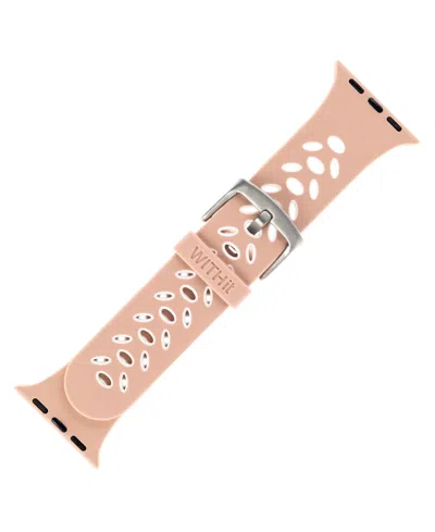 Withit Pink And White Silicone Sport Band Designed For Apple Watch 42mm (series 10) & 38/40/41mm In Pink
