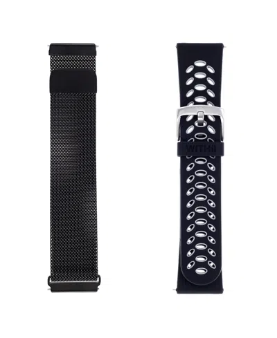 Withit Stainless Steel Mesh Band And Silicone Sport Band 2-pack Designed For The Fitbit Versa, Versa 2 And  In Multi