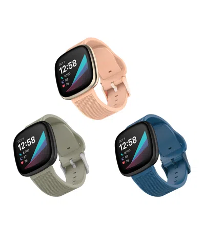 Withit Silicone Woven Band 3-pack Designed For The Fitbit Versa, Versa 2 And Versa Lite In Multi