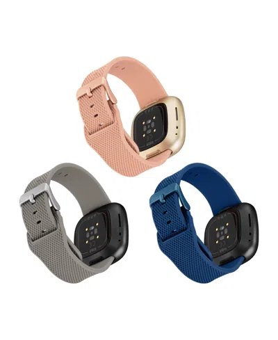 Withit Silicone Woven Band 3-pack Designed For The Fitbit Versa, Versa 2 And Versa Lite In Multi