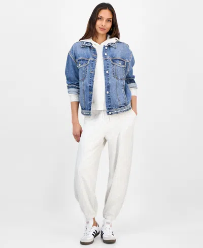 And Now This Petite Long-sleeve Hoodie, Macy's Exclusive In White