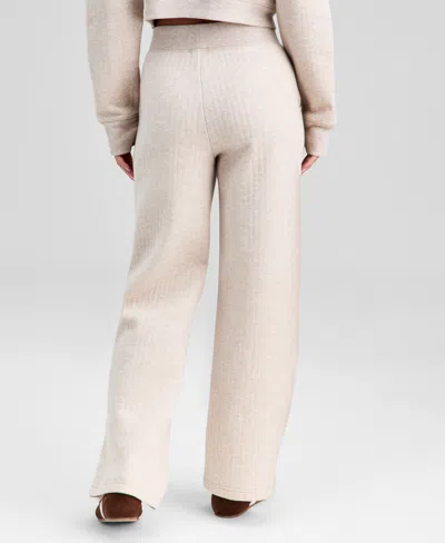 And Now This Petite Quilted Lounge Bottom Straight Leg Pants, Macy's Exclusive In Brown