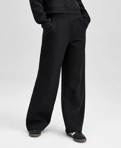 And Now This Petite Quilted Lounge Bottom Straight Leg Pants, Macy's Exclusive In Black