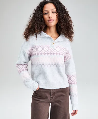 And Now This Petite Fair Isle Long-sleeve Sweater, Macy's Exclusive In Multi