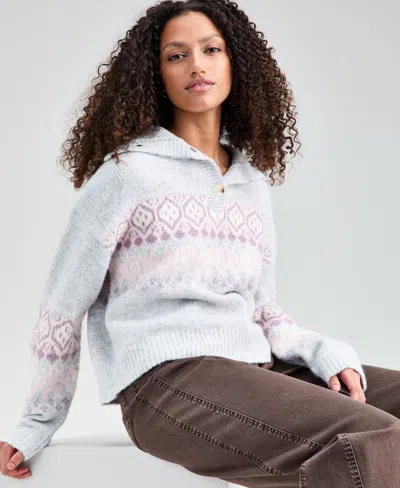 And Now This Petite Fair Isle Long-sleeve Sweater, Macy's Exclusive In Multi