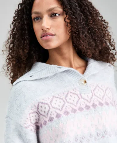 And Now This Petite Fair Isle Long-sleeve Sweater, Macy's Exclusive In Multi