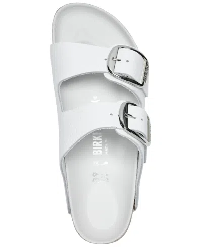 Birkenstock Women's Arizona Big Buckle Oiled Leather Sandals From Finish Line In White