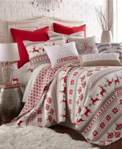 Levtex Silent Night Nordic Stripe Quilt Sets In Red