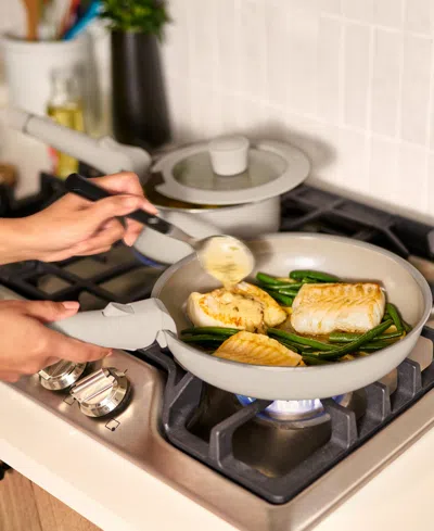 Bella 8-piece Removable Handle Nonstick Ceramic Cookware Set In Brown