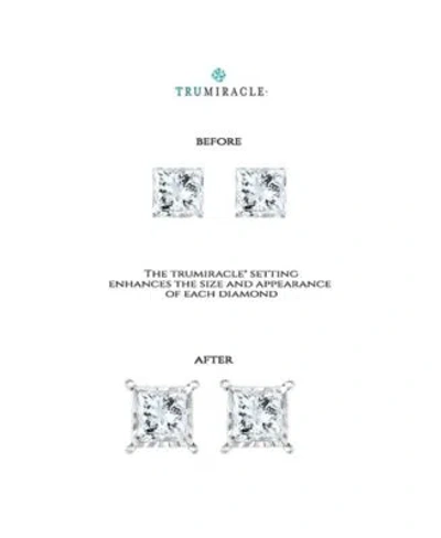 Macy's Trumiracle Diamond Princess Cluster Stud Earrings In 14k Gold In Metallic