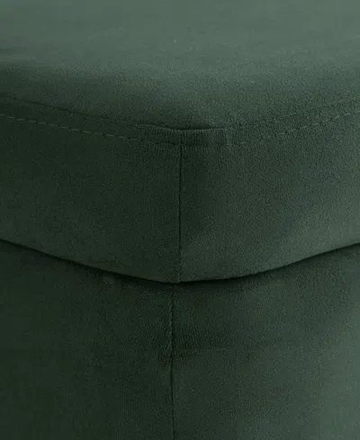 Lifestyle Solutions 24" Velvet Kyoto Small Storage Ottoman In Green