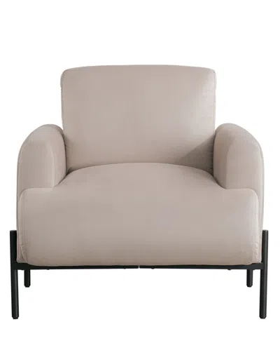 Lifestyle Solutions 35.3" Velvet Kyoto Accent Chair In Brown