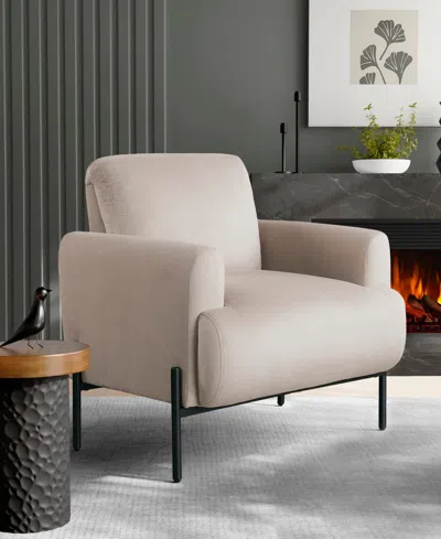 Lifestyle Solutions 35.3" Velvet Kyoto Accent Chair In Brown