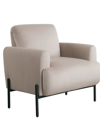 Lifestyle Solutions 35.3" Velvet Kyoto Accent Chair In Brown