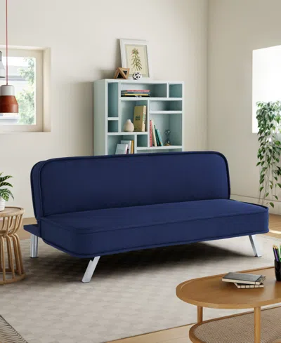 Serta 66.1" Polyester Trinity Convertible Futon In Blue