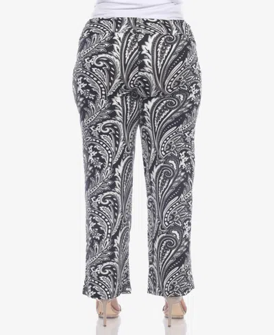 White Mark Plus Size Printed Wide Leg Palazzo Pants In Multi
