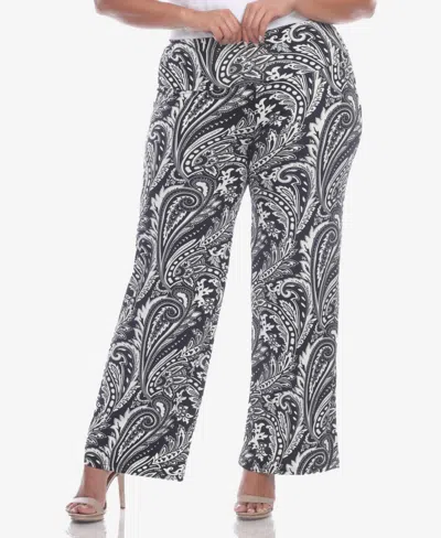 White Mark Plus Size Printed Wide Leg Palazzo Pants In Multi