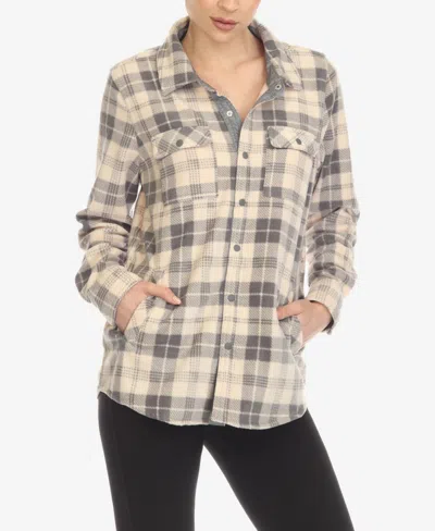 White Mark Women's Flannel Plaid Shirt In Neutral