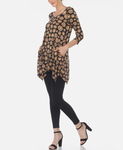 White Mark Women's Printed Geometric Circle Tunic Top In Multi
