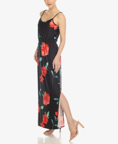 White Mark Women's Floral Strap Maxi Dress In Multi
