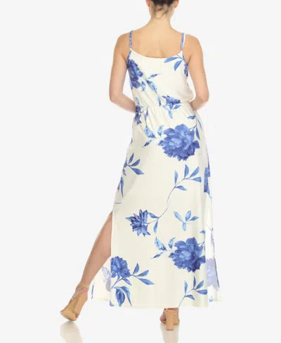 White Mark Women's Floral Strap Maxi Dress In White