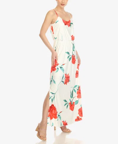 White Mark Women's Floral Strap Maxi Dress In Multi