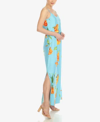White Mark Women's Floral Strap Maxi Dress In Multi