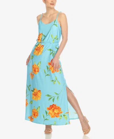 White Mark Women's Floral Strap Maxi Dress In Multi