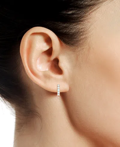 Macy's Lab Grown Ruby Five Stone Small Hoop Earrings (5/8 Ct. T.w.) In 10k Gold, 0.5" (also Available In Ci In Gold