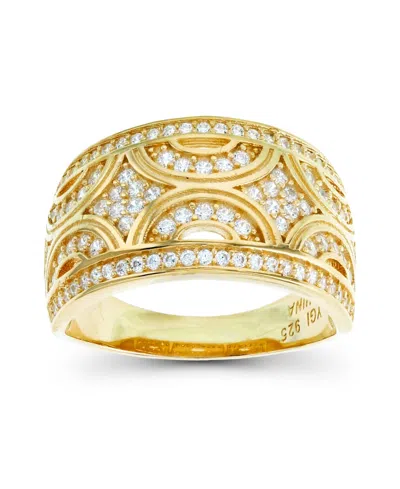 Macy's Cubic Zirconia Pave Designed Ring In Gold