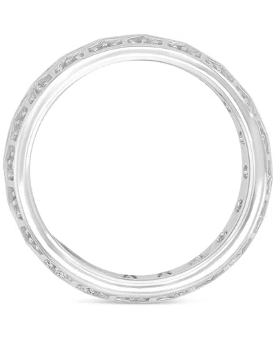 Macy's Cubic Zirconia Honeycomb Band Ring In Sterling Silver In Metallic