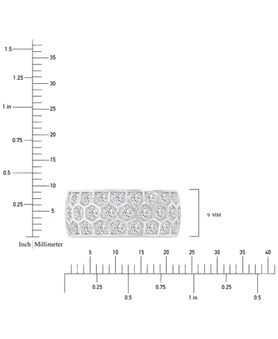 Macy's Cubic Zirconia Honeycomb Band Ring In Sterling Silver In Metallic