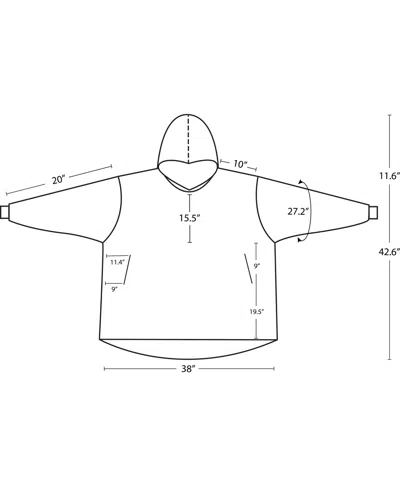 Nestl Oversized Wearable Reversible Color Adult Blanket, 38" X 54" In Multi