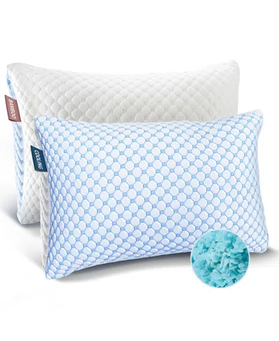 Nestl Memory Foam Gel Infused Reversible Cooling 2-pack Pillow, King In Multi