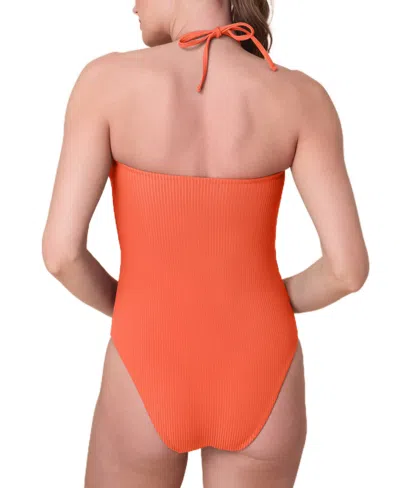 Andie Women's The Zoe Halter Ribbed One Piece Swimsuit In Red