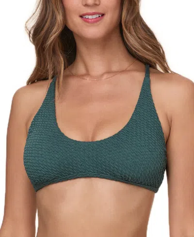 Andie Women's The Valencia Convertible-strap Textured Weave Bikini Top In Green