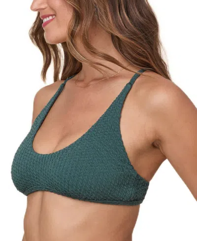Andie Women's The Valencia Convertible-strap Textured Weave Bikini Top In Green