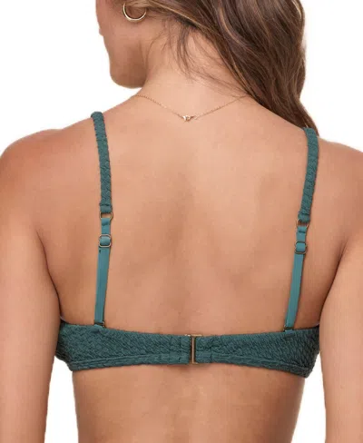Andie Women's The Valencia Convertible-strap Textured Weave Bikini Top In Green