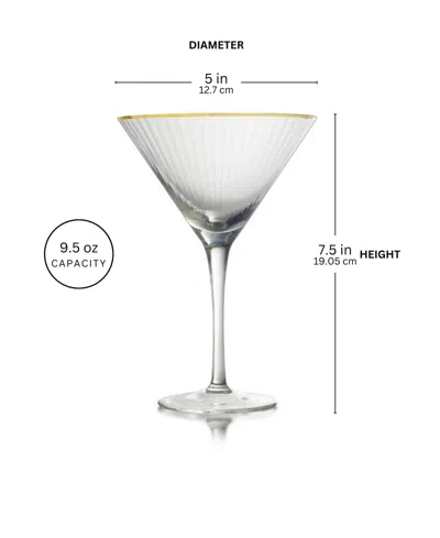 Qualia Glass Rocher Martini Glasses, Set Of 4, 9.5 oz