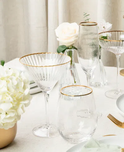 Qualia Glass Rocher Martini Glasses, Set Of 4, 9.5 oz