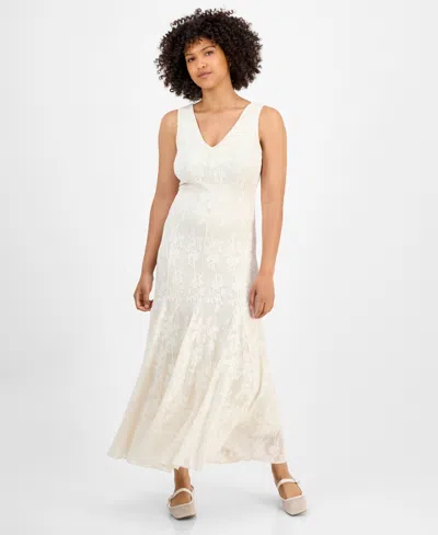 And Now This Petite V-neck Lace Cami Dress In White