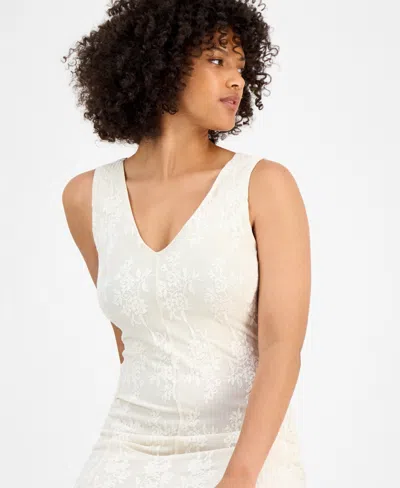 And Now This Petite V-neck Lace Cami Dress In White